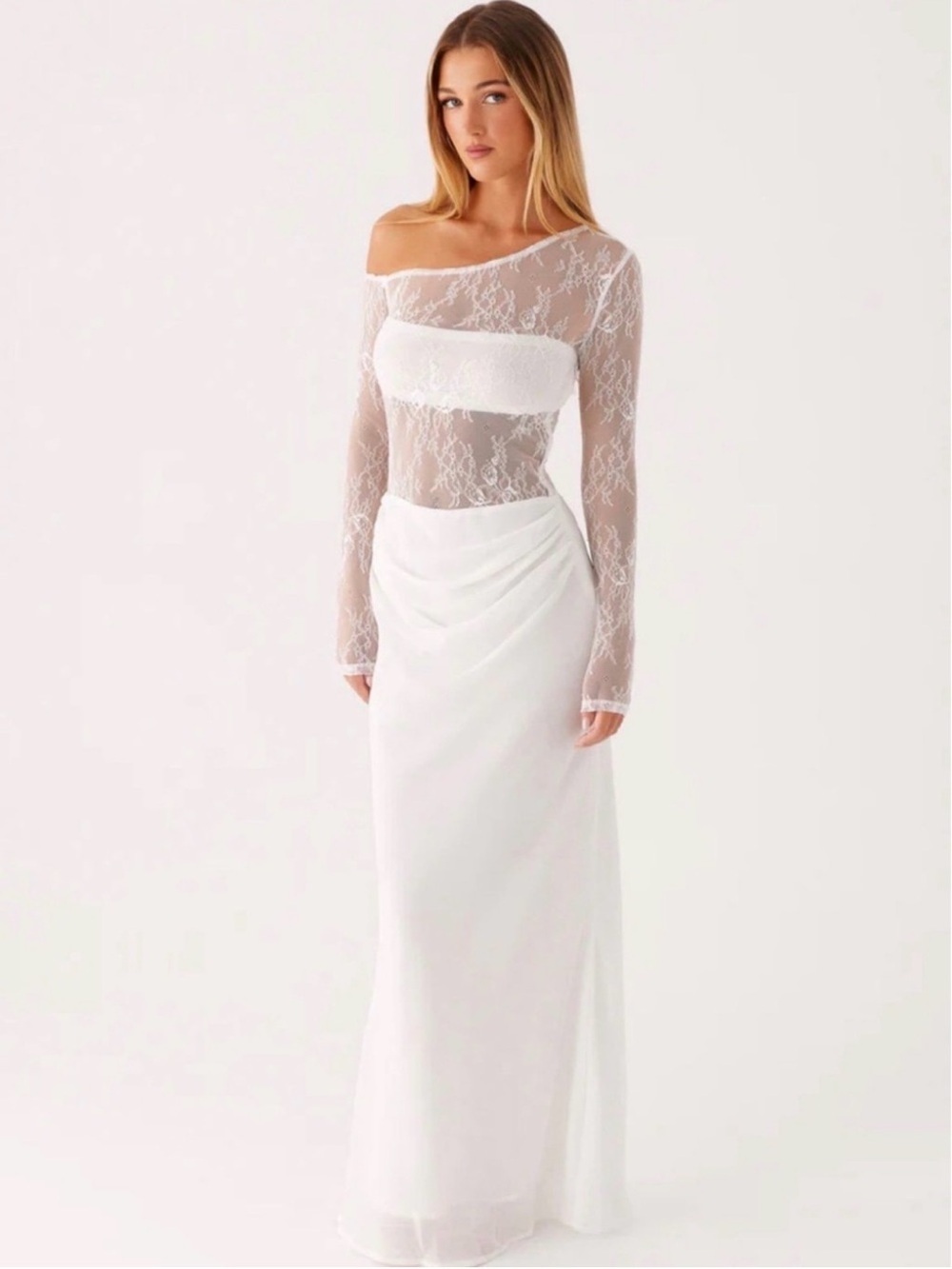 PEPPERMAYO TAKE YOUR TIME WHITE LACE MAXI DRESS SIZE SMALL 4 NWT